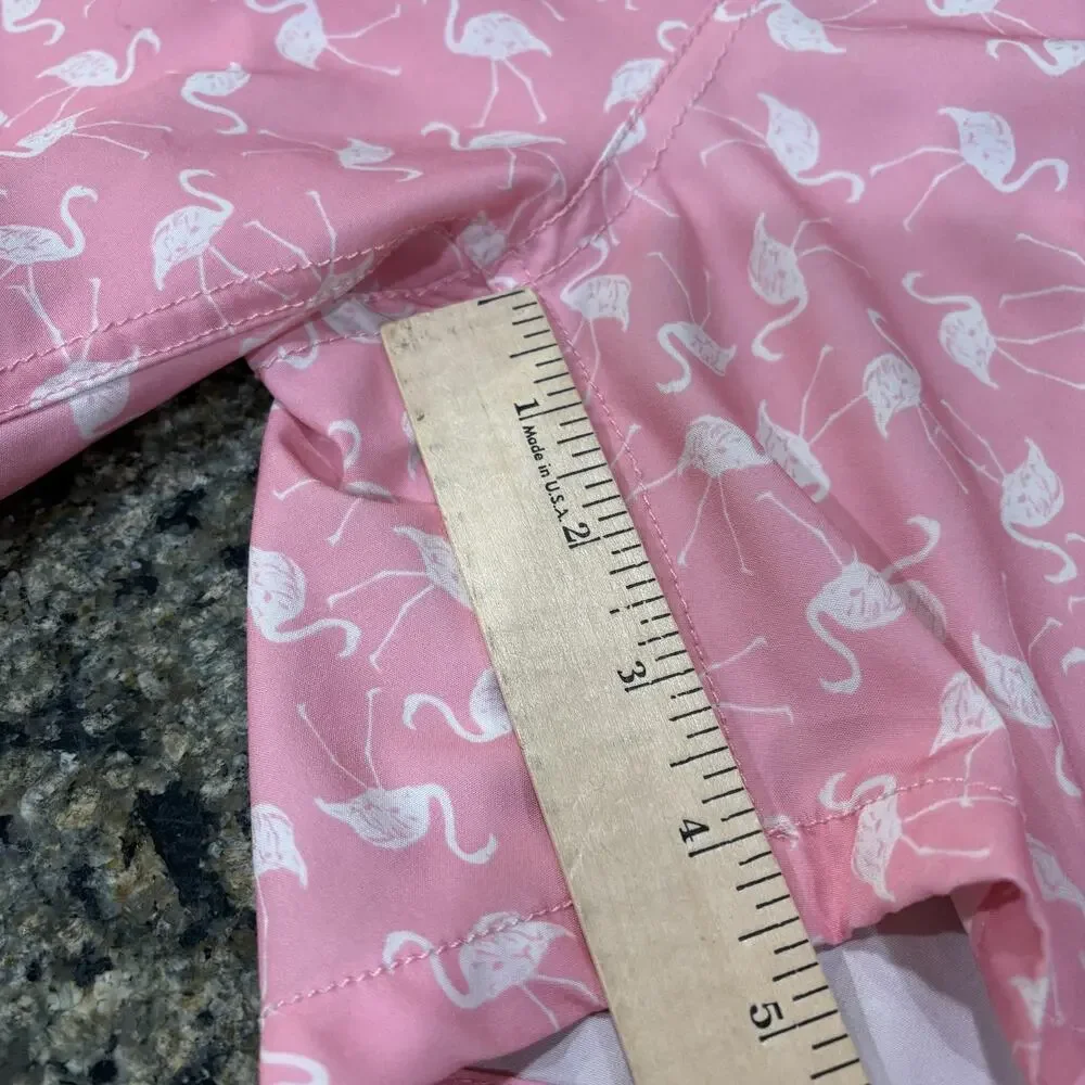 Vintage Summer Shorts Mens M Pink Flamingo Swim Trunks Lined Elastic Waist Pool